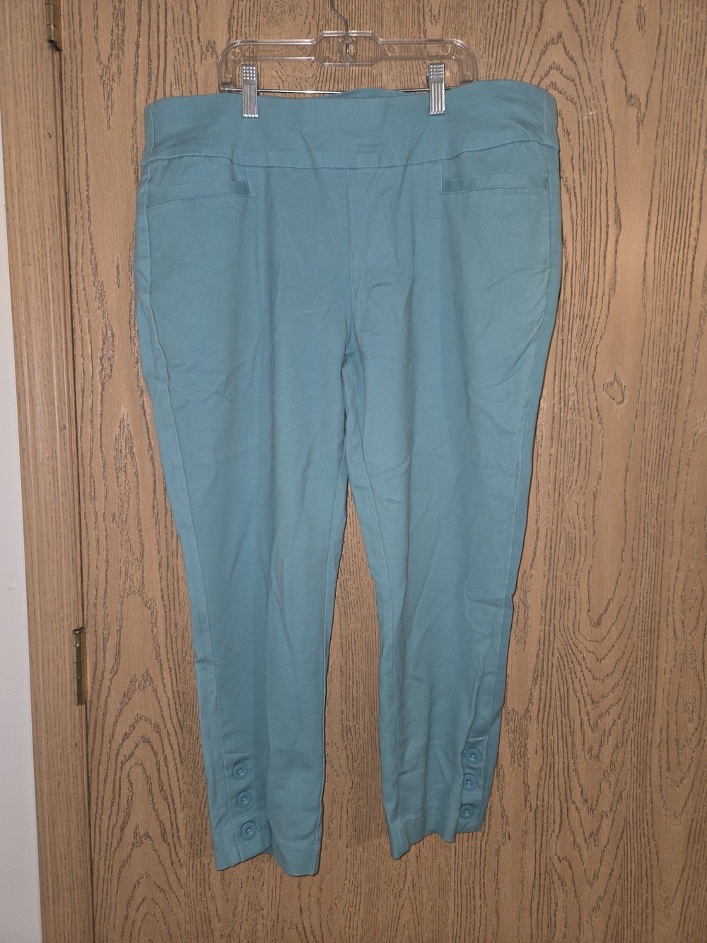 Christopher & Banks Teal Ankle Button-Hem Pants